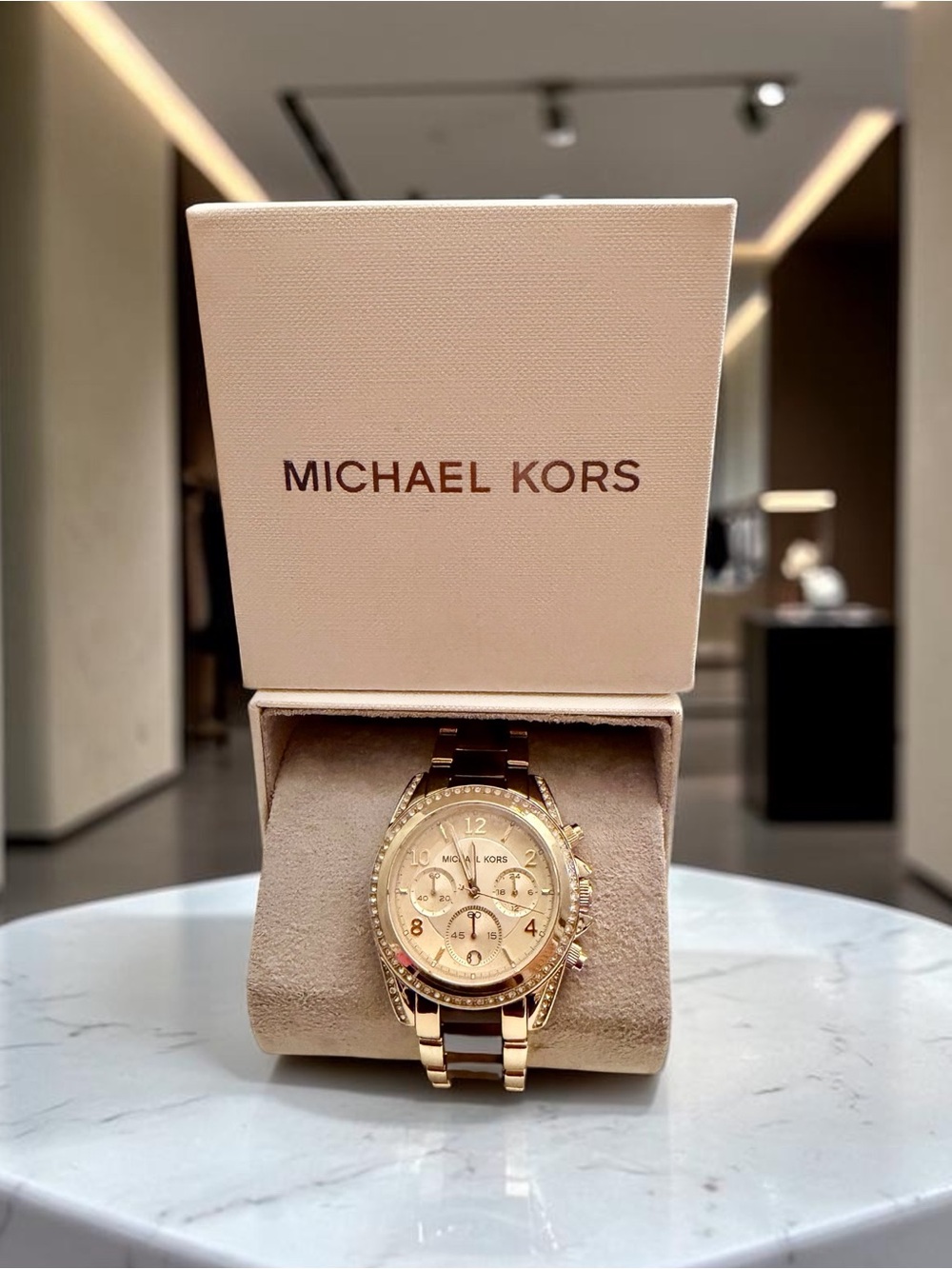 Michael Kors Tortoise Gold-Tone Watch (New in Box w/Protective Face Film) NWOT